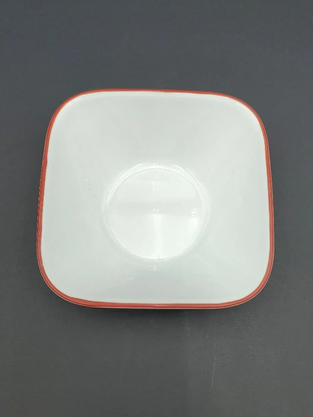 Corelle Splendor Soup Bowls Corning Square White Cereal Bowls with Red Rims